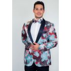 Monte Carlo Red Floral Modern Fit Tuxedo Jacket
